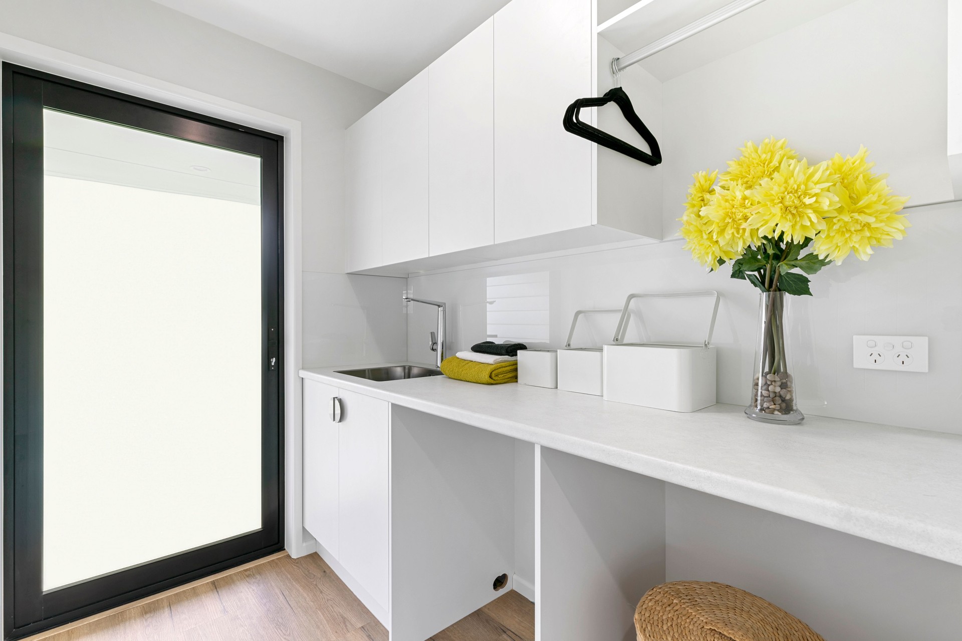 Laundry room in a brand new house